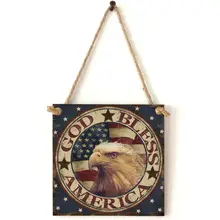 Vintage Wooden Hanging Plaque God Bless America Sign Board Wall Door Home Decoration Independence Day Party Gifts Vintage Wooden Hanging Plaque God Bless America Sign Board Wall Door Home Decoration Independence Day Party Gifts