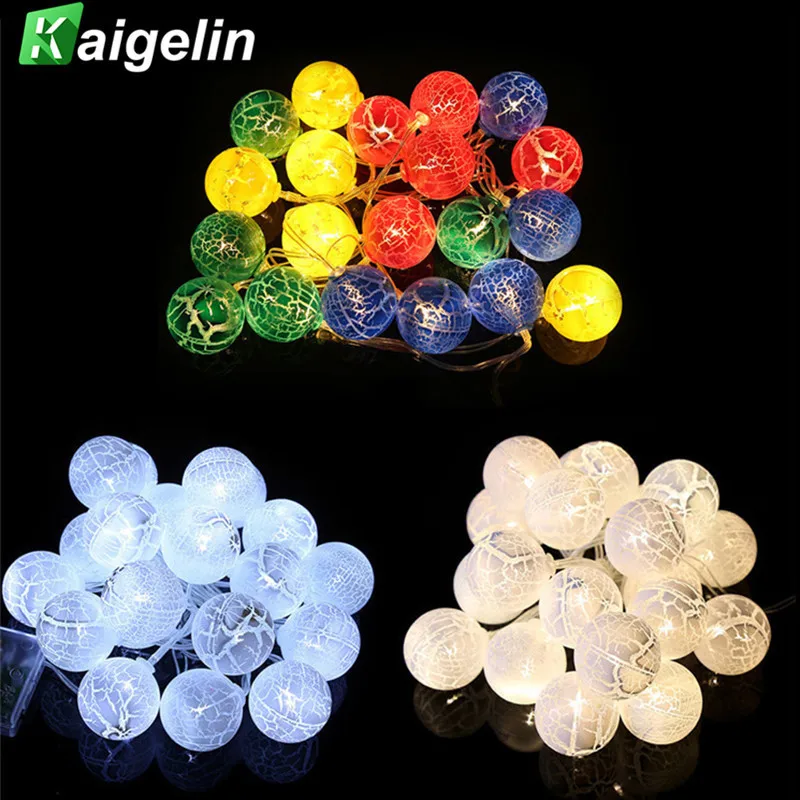 

20Pcs/lot LED Cotton Ball String Lights Mixed Color Lamp Chrismas Tree Decorative String Flash Light Party Wedding Decoration