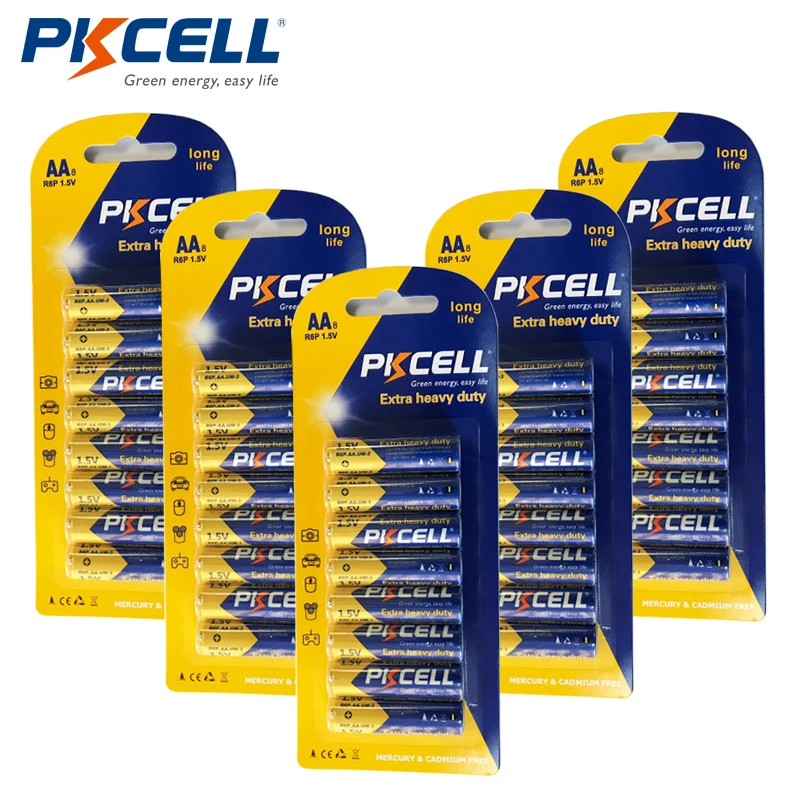 5pk AA R6P Super Heavy Duty 1.5V Carbon-zinc Battery 8B
