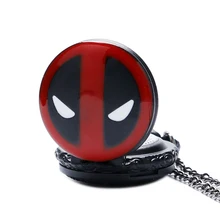 Мода Дедпул от Marvel Анимация Аниме пуля бронза кварцевые карманные часы ожерелье унисекс дети белый циферблат Подарки