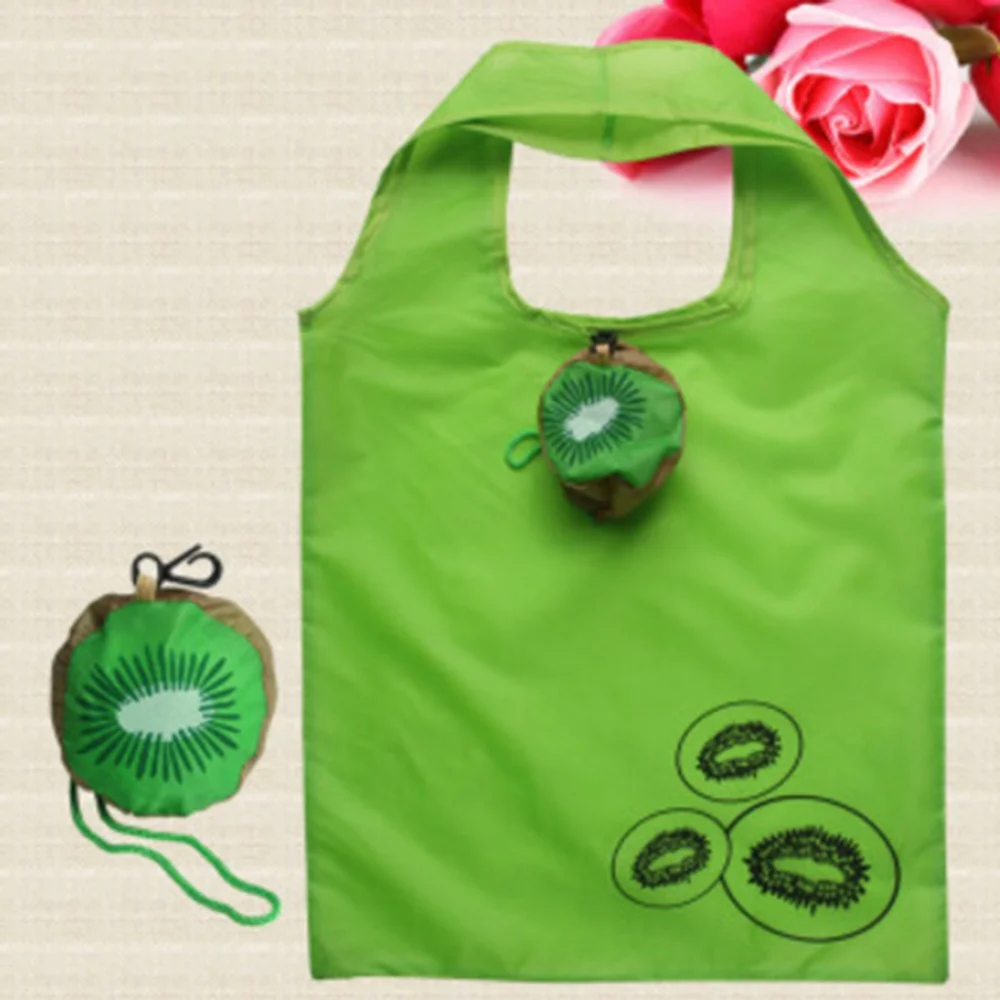 Portable Green Mini Cute Kiwifruit Eco friendly Reusable Folding Bag