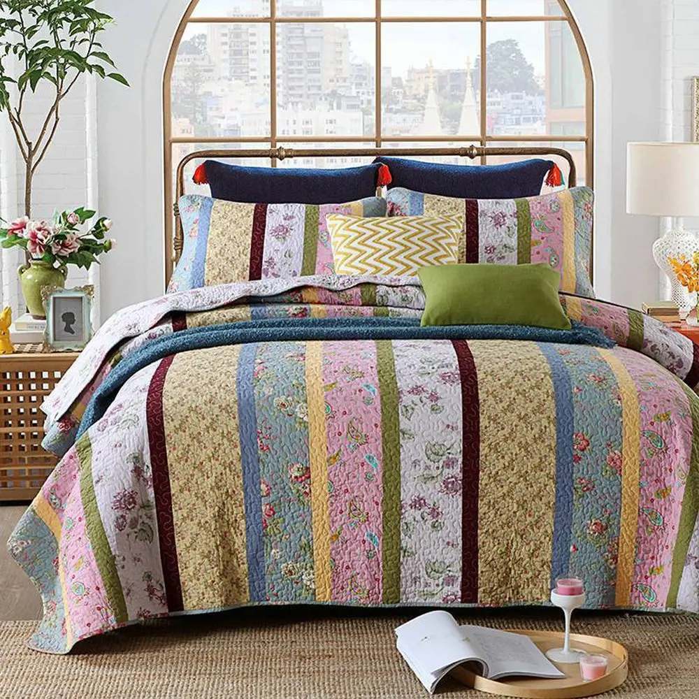 Fadfay Shabby Floral Bed Bedding Sets Country Chic Comforter Sets
