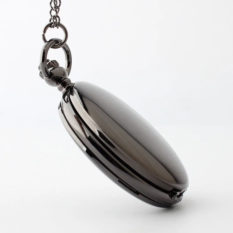 Pocket & Fob Watch Steampunk Smooth Black Pocket Watch Necklace Pendant Watch Chain Xmas Watch Gift Men/Women Pocket & Fob Watch Steampunk Smooth Black Pocket Watch Necklace Pendant Watch Chain Xmas Watch Gift Men/Women