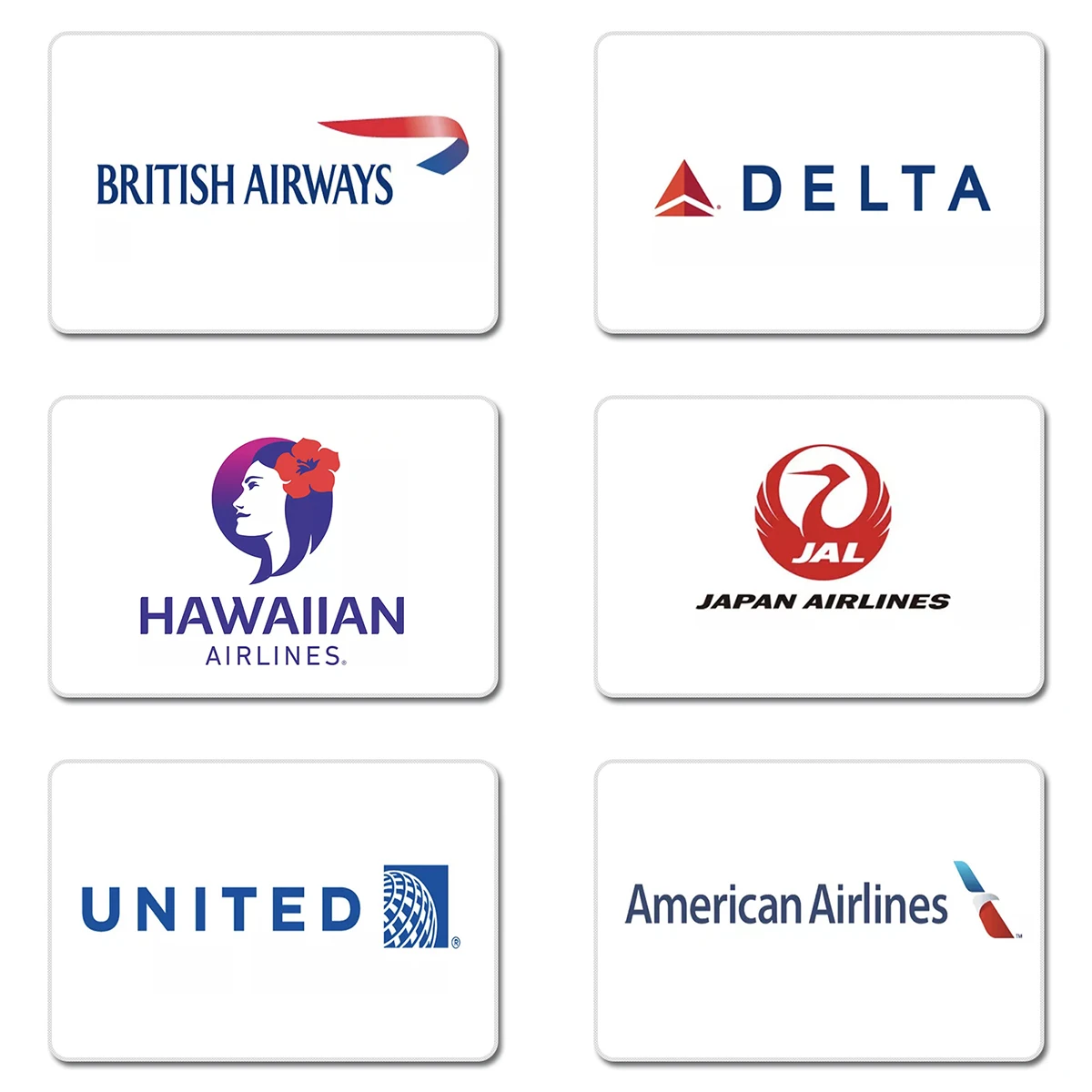 

HAWAIIAN American Airlines Delta United Japan British Cool Designs Nature Rubber Table Mouse Pad Laptop Computer Mousepad Mat