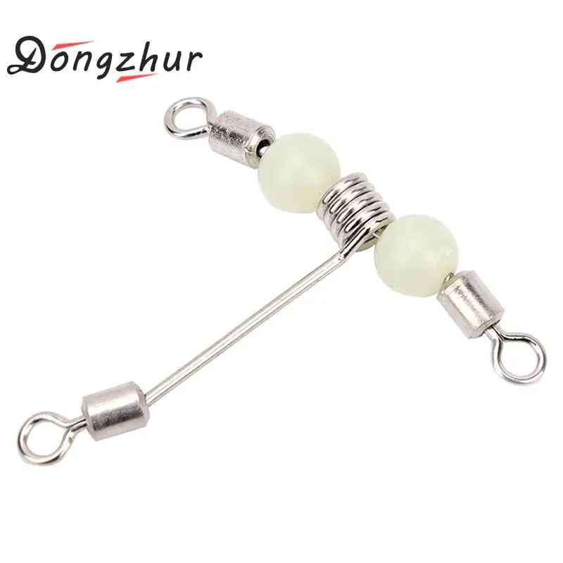 

Dongzhur 3 Way Luminous T-shape Cross-line Rolling Swivel With Beads Fishing Swivels Fishhooks Fishing Connector DY0172