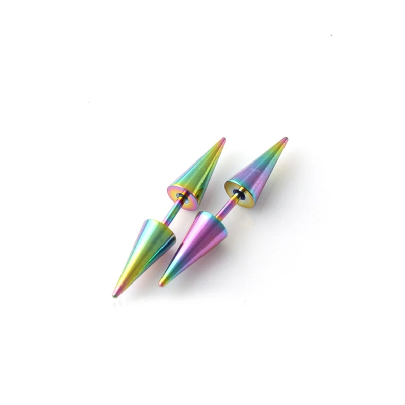 2PCs Classic Fashion Punk Rock Rivet Spike Tip Cone 316L Stainless Steel Women Men ear Stud Earrings Piercing Body Jewelry piercing jewelry,body piercing earrings,ear piercing jewelry,ear studs,metal jewelry,body piercing jewelry,body jewelry