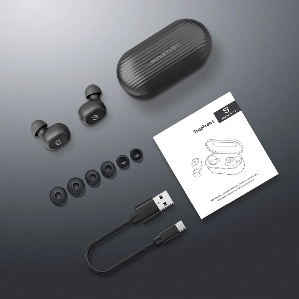 SoundPEATS TWS Bluetooth 5,0 беспроводные наушники-вкладыши стерео беспроводные наушники одношаговые сопряжения гарнитура с микрофоном Truefree Plus