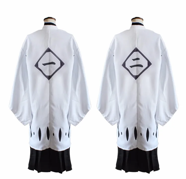 13 цифр BLEACH White Haori Косплей Костюм с 1-го по 13-й дивизии капитан длинный плащ халат короткий/длинный рукав плащ