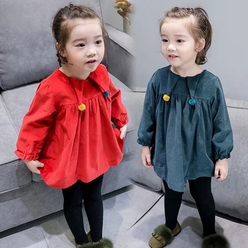 

Baby Girl Dress Vestido Infantil Bebe Corduroy Cotton Baby Dress Wedding Party Clothes Long Sleeves Girls Winter Velvet Clothing