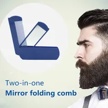 Высококачественный портативный складной гребень для бороды с зеркалом для макияжа для бритья уход за лицом бороды и усы инструменты для моделирования