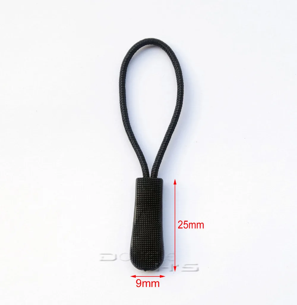 10pcs/lot Plastic Zipper Pull With Strap For Backpack Gym Suit Garment Accessories