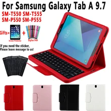 Клавиатура чехол для samsung Galaxy Tab 9,7 T550 T555 P550 P555 SM-T550 SM-T555 SM-P550 чехол принципиально кожа основа+ клавиатура+ пленка