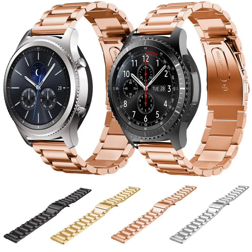 22mm Stainless Steel Watch Band for Samsung Gear S3 Frontier S3 Classic Strap for Galaxy Watch 46mm Bracelet with Adjust Tool