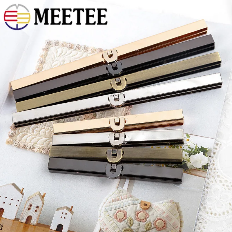 

Meetee 2/5pcs 11.4/19cm Metal Wallet Frame Coins Buckles Purse Kisss Lock Clasp DIY Bag Parts Hardware Decor Accessories BF090