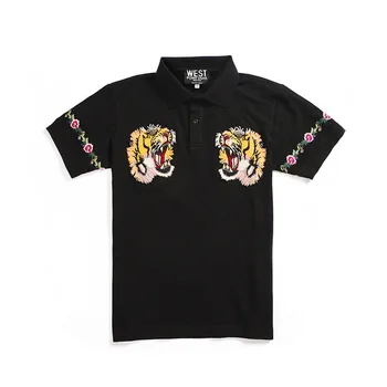 

Summer Top Fashion Tiger Embroidery Polo Shirt Men Brand Short Sleeve Turndown Collar Polos Masculina Ropa Hombre Verano 2019
