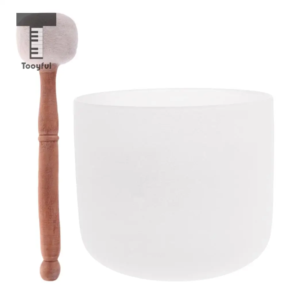 Tooyful 7'' C Note Chakra Set Tibetan Frosted Quartz Crystal Singing Bowl with Striker Felted Wooden Mallet Buddhism Meditation Tooyful 7'' C Note Chakra Set Tibetan Frosted Quartz Crystal Singing Bowl with Striker Felted Wooden Mallet Buddhism Meditation