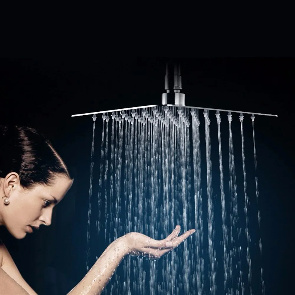 Квадратная нержавеющая сталь ультра-тонкая душевая головка высокого давления сверху над головкой водосберегающий душ для ванной комнаты дождевой Душ