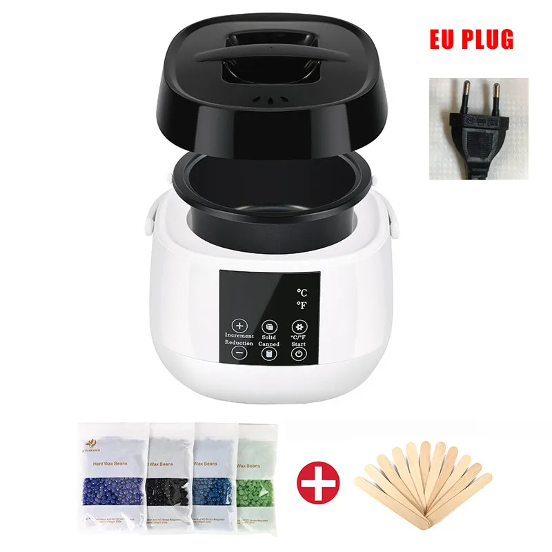 KIT WHITE EU PLUG Депиляция воскоплав для воска баночный Инструмент для удаления волос умный профессиональный воск нагреватель спа для рук и ног эпилятор для депиляции уход за кожей парафиновый воск комплект - Цвет: KIT WHITE EU PLUG
