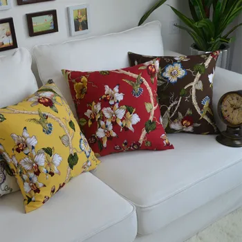 

Hot European Flower Pillowcase Grade A Home Office Decorative Pillow Cover 45cm&60cm Square Back Pillows Cover Pillow Cases