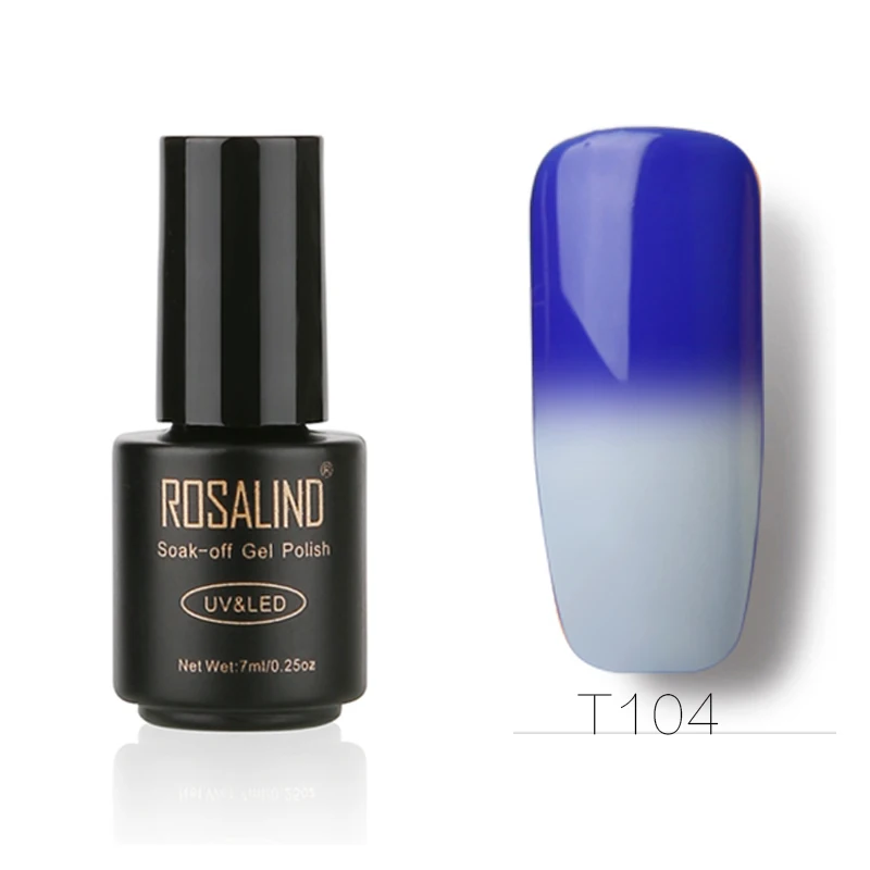 Rosalind лак для ногтей, меняющий температуру, 7 мл, необходимое базовое верхнее покрытие, Гель-лак для ногтей, стойкий лак для ногтей, УФ светодиодный клей для ногтей - Цвет: RAT104