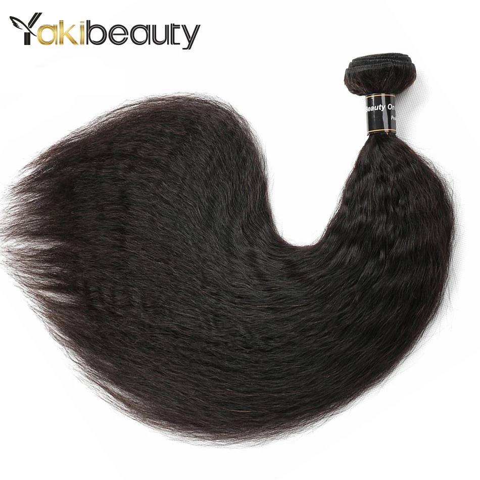 Kinky Straight Hair Bundles 3pcslot Yakibeauty Raw Indian Human Hair Weave Bundles 8-28inch Natural Black Remy Hair Extension (4)