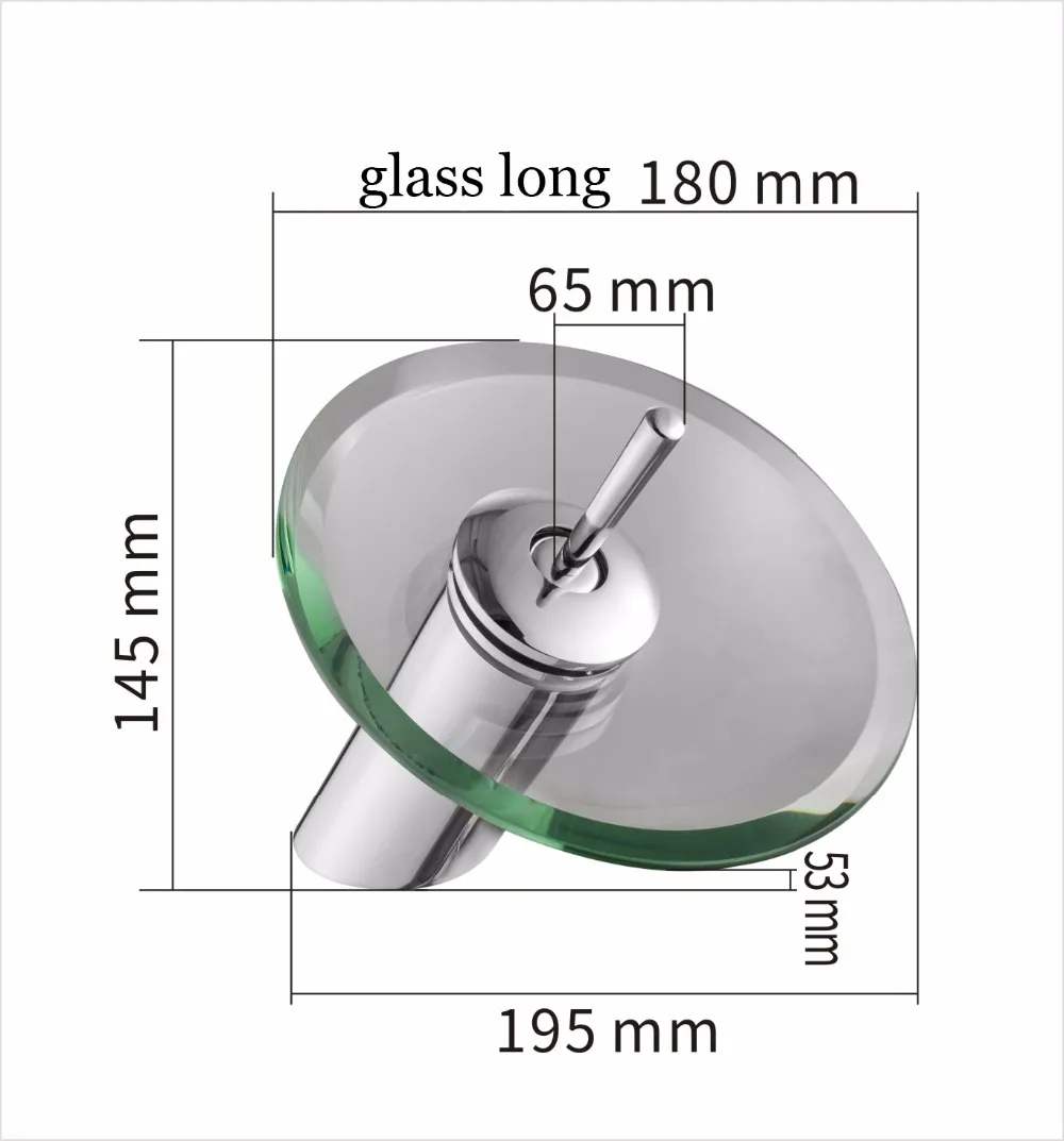 Doodii водопад Стекло кран водопад Нержавеющая сталь смеситель Ванная комната смеситель на бортике умывальник, смеситель