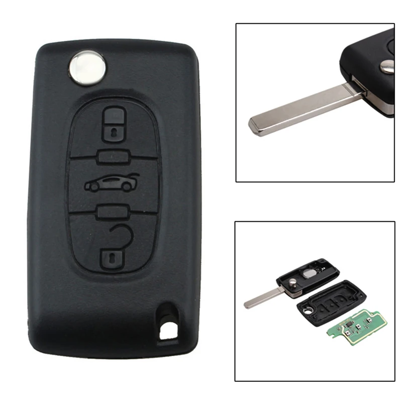 Складной ключ с 3 кнопками для peugeot 307 407 308 607 434 МГц, электронный PCF7961 чип VA2 лезвие CE0536