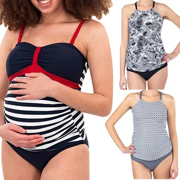 

Swimsuit Pregnant Maternity Tankinis Women Floral Print Bikinis Swimsuit Embarazada Casual Summer Plus Size Clothes For Women