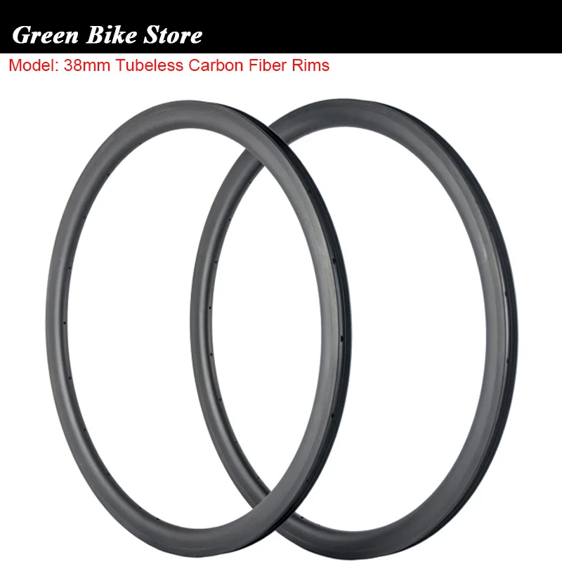 700C Carbon Fiber Rims U shape Tubeless 38mm Clincher 25mm Width Rim Road Bicycle Wheel | Спорт и развлечения