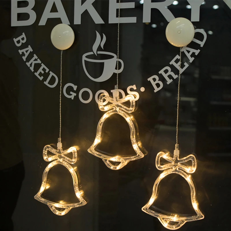 LED Christmas Decorative For Home New Year's Day Holiday Light Deer /Bell /Stars/Tree Glass Window Sucker Lamp LED Christmas Decorative For Home New Year's Day Holiday Light Deer /Bell /Stars/Tree Glass Window Sucker Lamp