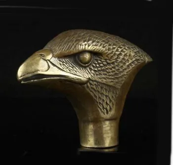 

chinese Handmade Brass Carving Eagle Collect Cane Walking Stick Head Statue
