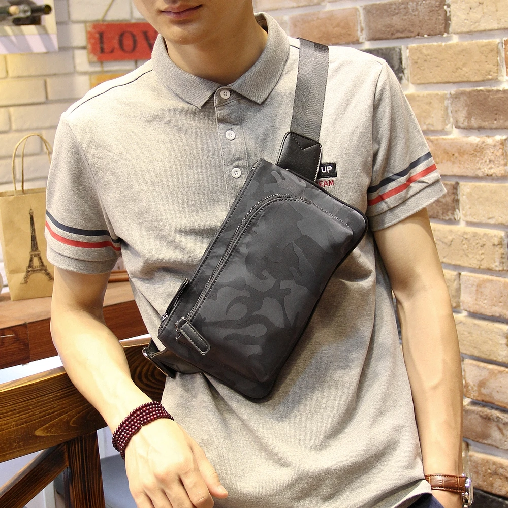 Men's Chest Bag - Fashionable Man Bag - Casual Camouflage Printed Shoulder Messenger Bag - Korean Men's Crossbody Bag - Small Satchel image 3