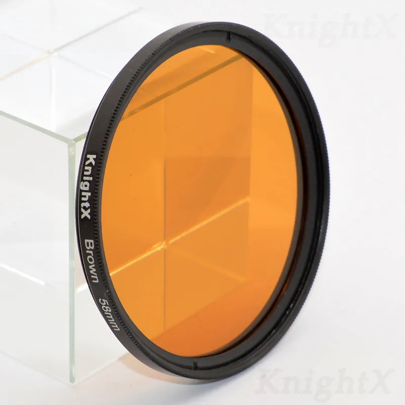 KnightX 24 цветной фильтр для фотоаппарата Nikon canon foto filtre photo pro 24-70 мм аксессуары для камеры densidad neutra 49 мм 52 мм 55 58 мм 67 мм - Цвет: Brown