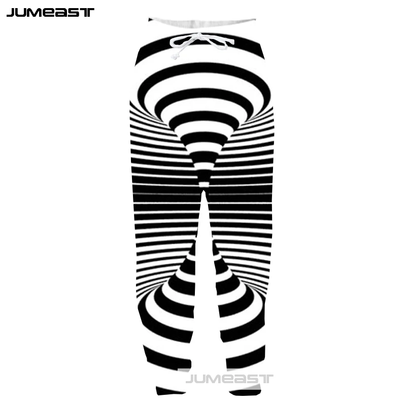 Jumeast новые 3D печатные Vertigo дизайн мужские/женские брюки модные повседневные однотонные спортивные свободные размеры Новинка Хип-хоп длинные брюки
