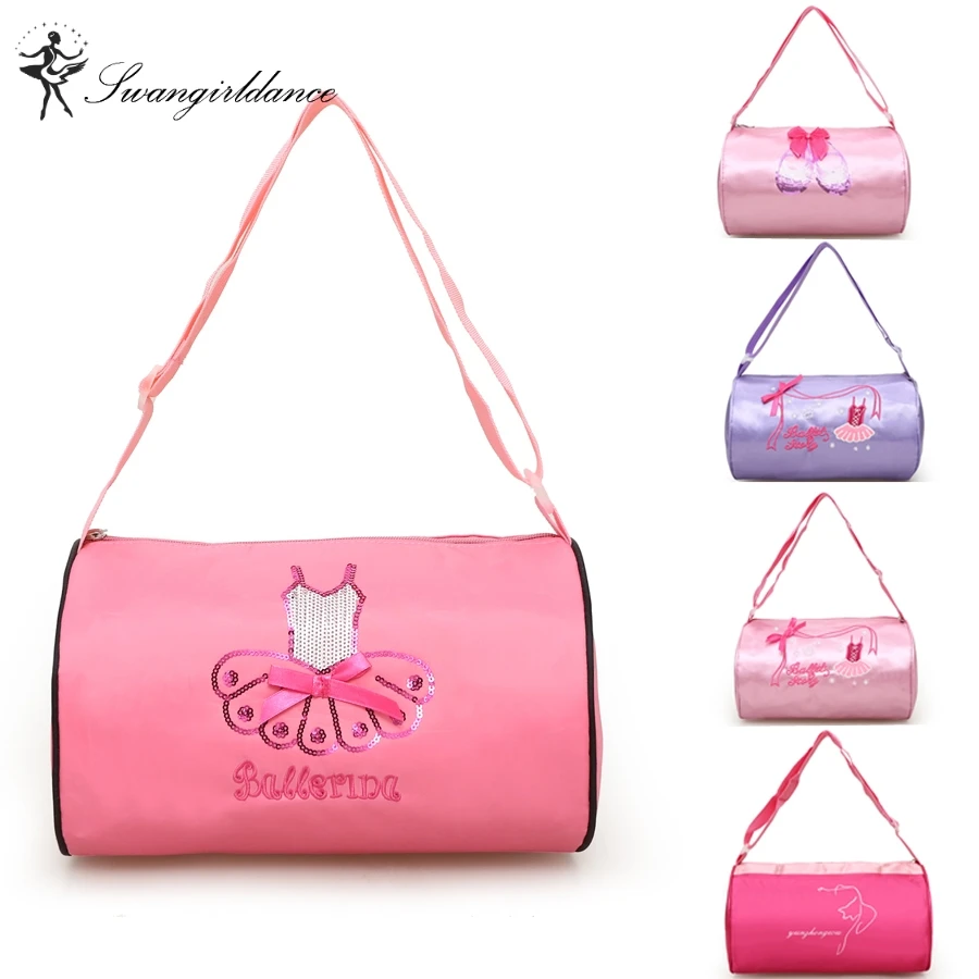 Children Pink Ballet Dancing Bag For Kids Ballerina Dance Girls Cross body Ballet bags Baby Pink Paillettes Embroidery AS8656