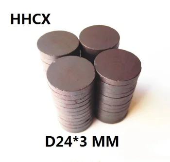 

50pcs/lot Y30 disk Ferrite Magnet 24*3 mm Permanent magnet 24mm x 3mm Black Round Speaker magnet 24x3 mm