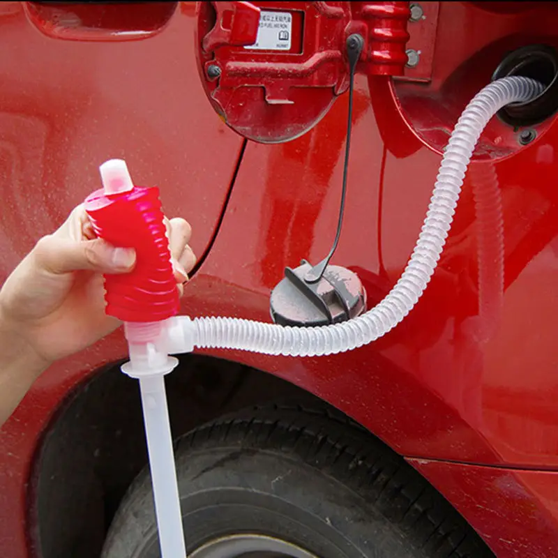 Портативный автомобильный ручной пластиковый шланг для перекачки газового масла, насос для перекачки топлива, бензина, дизельного топлива, красного цвета для жидкости