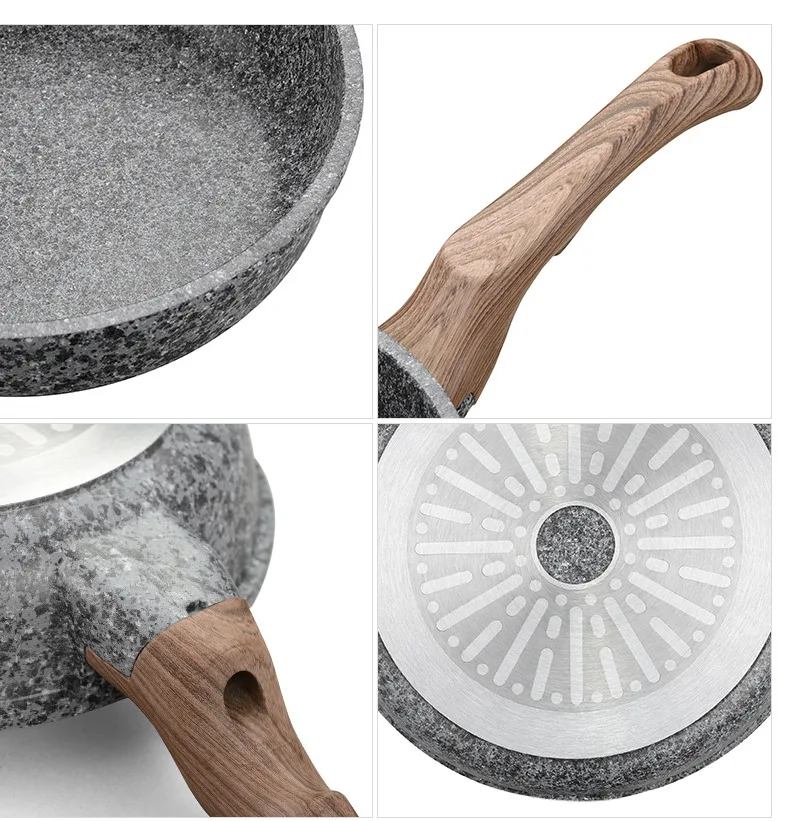 Утолщенная медицинская каменная антипригарная сковорода 20-28 см ...