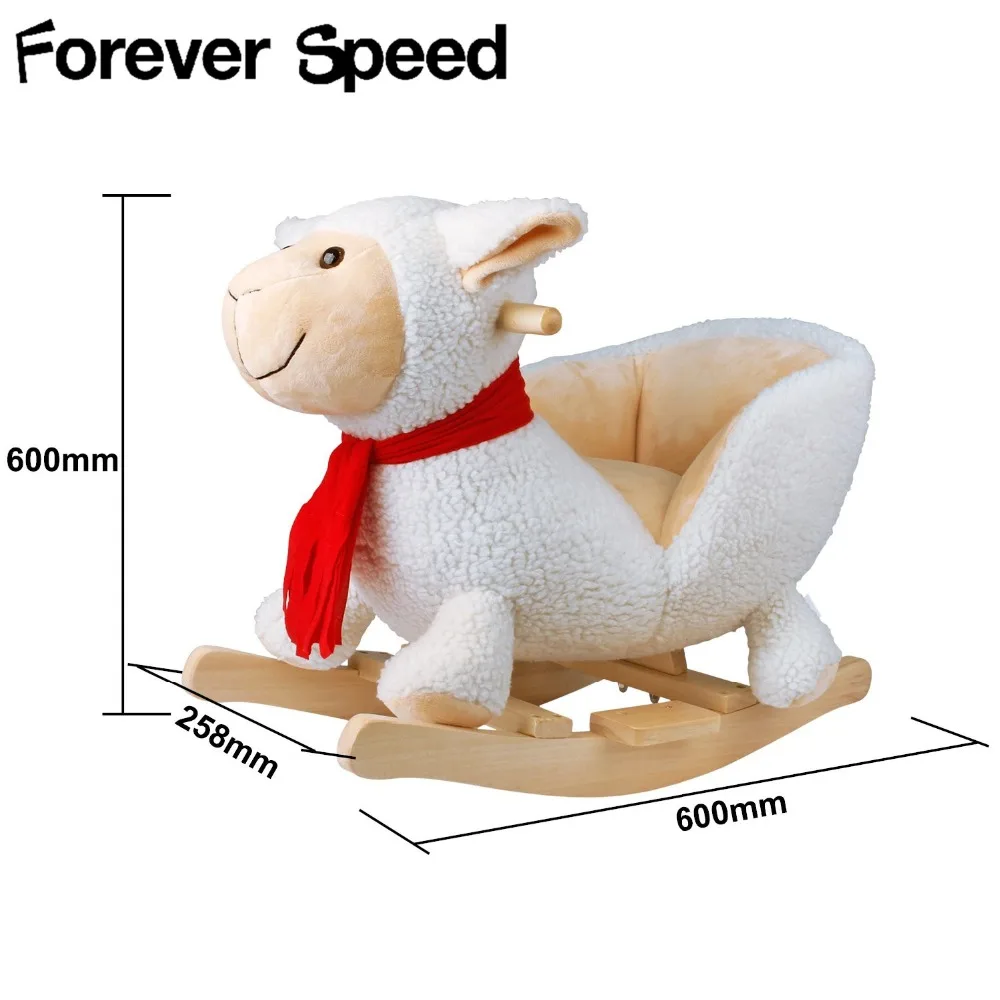 60cm Children Chairs Plush Baby Swing Chair Sheep Rocking Chair Baby Bouncer Plush Seat Kids Outdoor Ride Rocking Stroller Toy