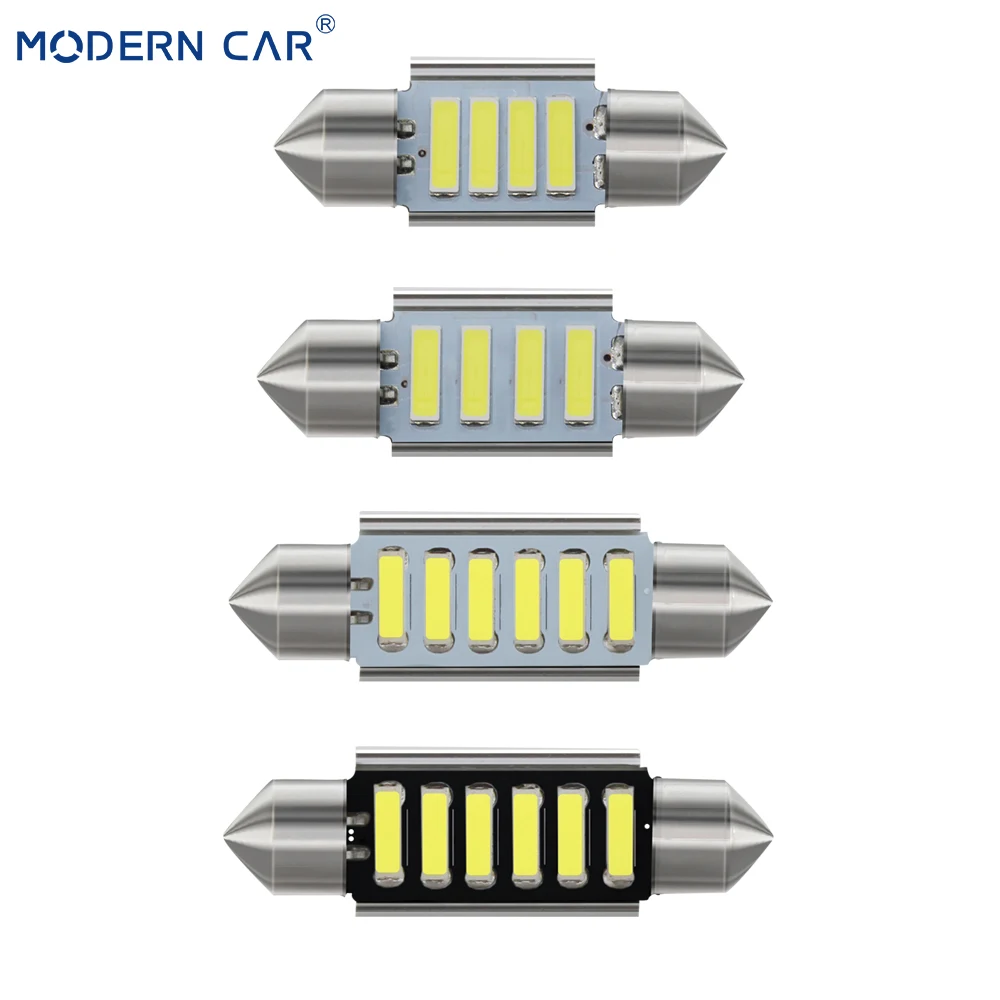 Современный автомобильный 31/36/39/41 мм C5W C10W 7020 4SMD 6SMD Автомобильный светодиодный