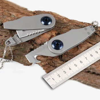 

Stainless steel multi-function folding camping knife EDC rescue tools to cut the rope hook and serrate