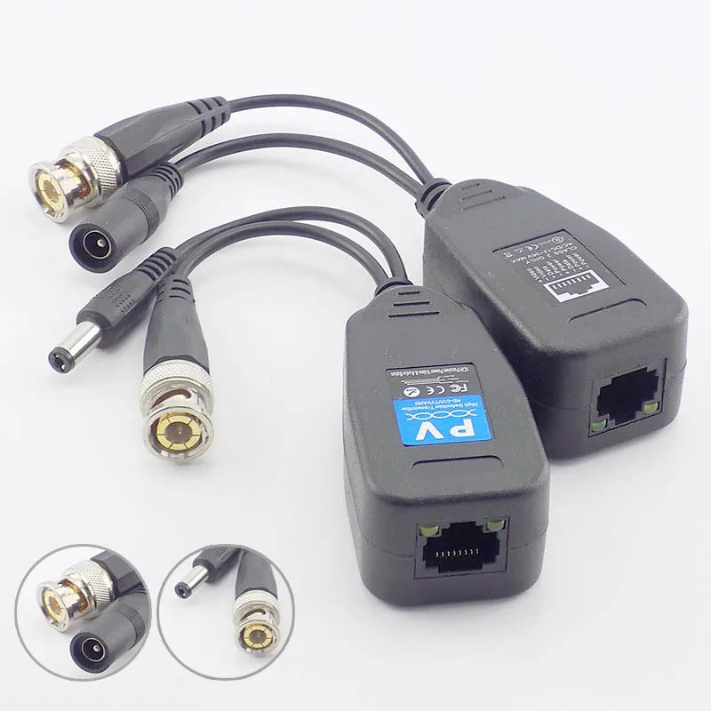 1CH RJ45 CCTV мощность Аудио балун пассивный цифровой аналоговый высокой четкости питание камеры для HDCVI/HDTVI/AHD