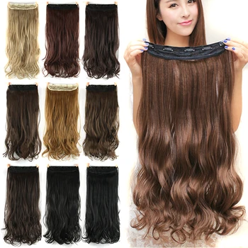 Soowee 60cm Long Synthetic Hair Clip In Hair Extension Heat Resistant Hairpiece Natural Wavy Hair Piece 1