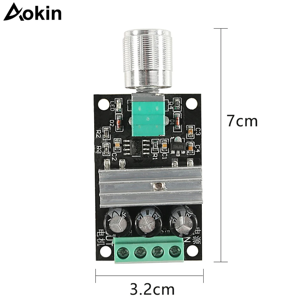 

6V-28V 3A DC Motor Speed Controller PWM Variable Speed Regulator Governor Switch 1203B With Speed Control Knob