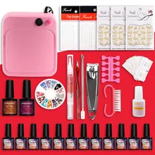 36 Вт УФ лампа Таймер Сушилка для ногтей Выберите 12 видов цветов УФ гель лак для ногтей Набор для ультрафиолетовой обработки лак маникюр, Полировка Ногтей Набор