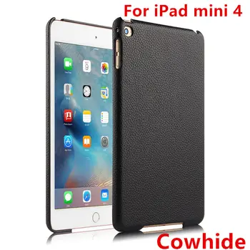 

HUWEI Case Cowhide For iPad mini 4 Protective Shell Smart cover Genuine Leather For Apple ipad mini4 Tablet Cases Protector 7.9"