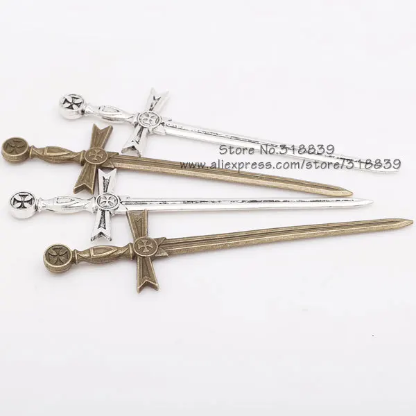 Античный металлический сплав цинка UK Knight Sword Charms sabля Подвеска для