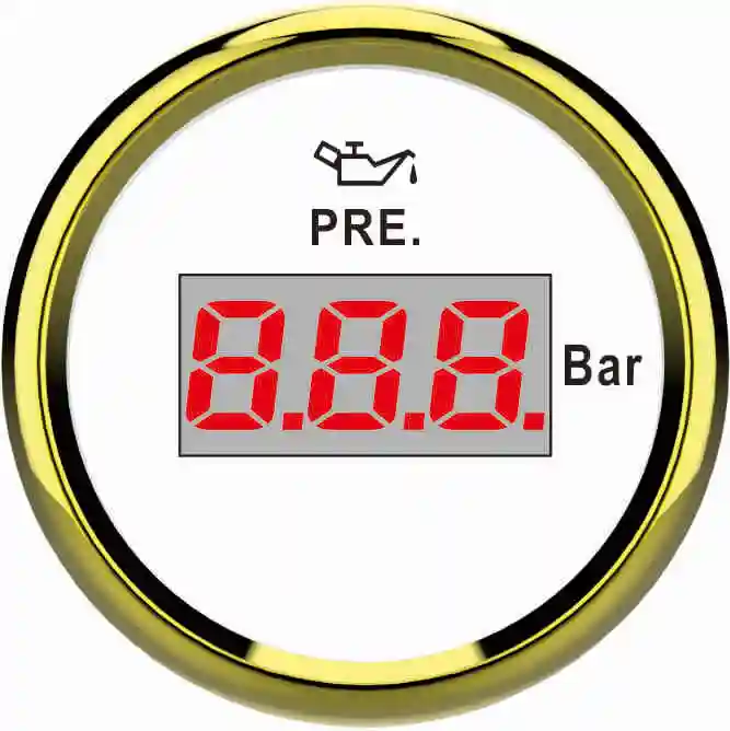 Гарантированный цифровой измеритель давления масла 52 мм 0-10bar 9-32 V рабочее напряжение