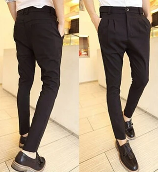 Мужские новые модные неосновные мужские узкие шаровары, мужские обтягивающие брюки, брюки DS, для костюма певца - Цвет: black style 3