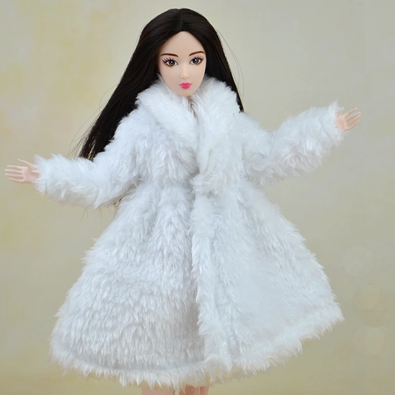 Аксессуары для кукол зимняя одежда теплое меховое пальто платье Одежда для кукол Барби меховая Кукла Одежда для 1/6 BJD Кукла Детская игрушка - Цвет: 10